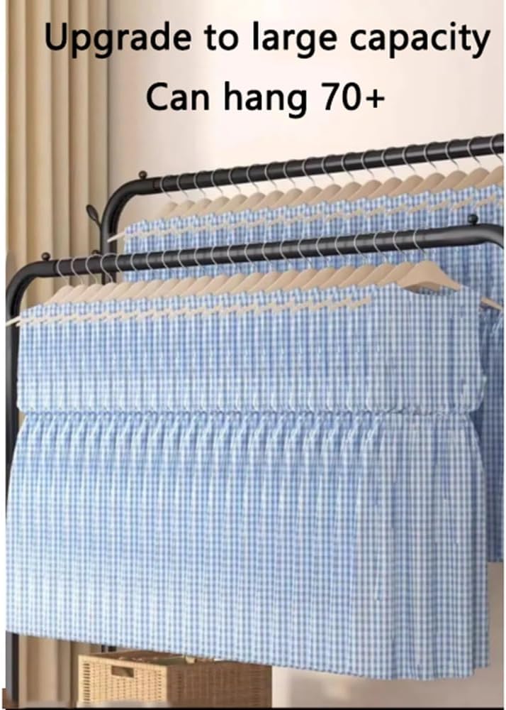Clothes Rack, Clothes Rack Floor-Standing Bedroom Clothes Rack, Hanging Rack, Drying Rack, Balcony Storage Rack Coat Rack, Double Pole Drying Rack(110cm)