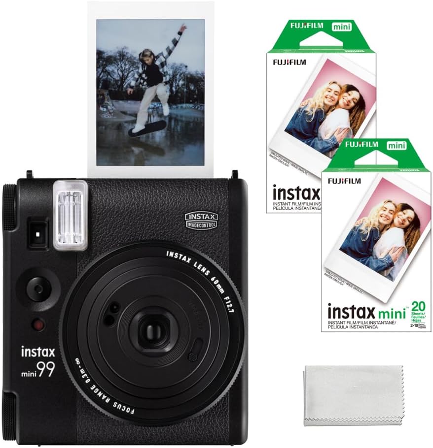 FUJIFILM INSTAX MINI 99 Instant Film Camera Bundled with INSTAX Mini Instant Film | 40 Exposures + Cleaning Cloth (4 Items)