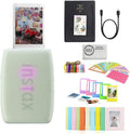 Fujifilm INSTAX Mini Link 3 Smartphone Printer | Sage Green Bundled with Instax Mini Album, Borders, Stickers & Clips + Microfiber Cleaning Cloth (3 Items)