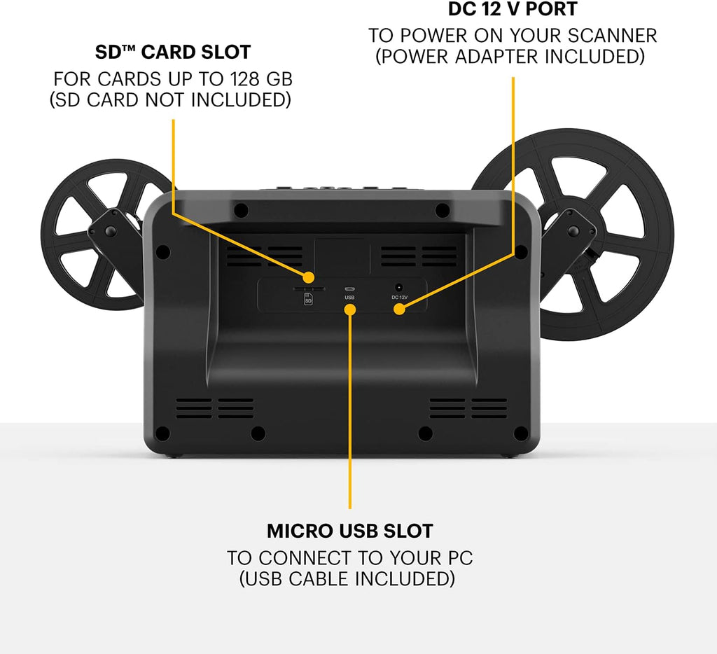 KODAK REELS 8mm & Super 8 Films Digitizer Converter with Big 5' Screen, Scanner Converts Film Frame by Frame to Digital MP4 Files for Viewing, Sharing & Saving on SD Card for 3' 4' 5' 7' and 9' Reels