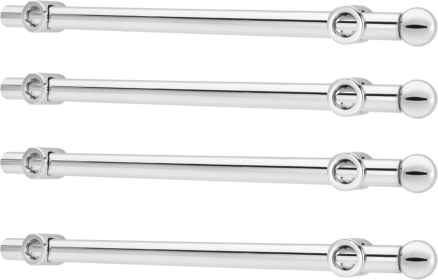 Rev-A-Shelf 14' Pull Out Valet Rod, Extendable Sliding Clothes Storage Hanging Rack with Mounting Hardware, Chrome, CVR-14-CR (4 Pack)