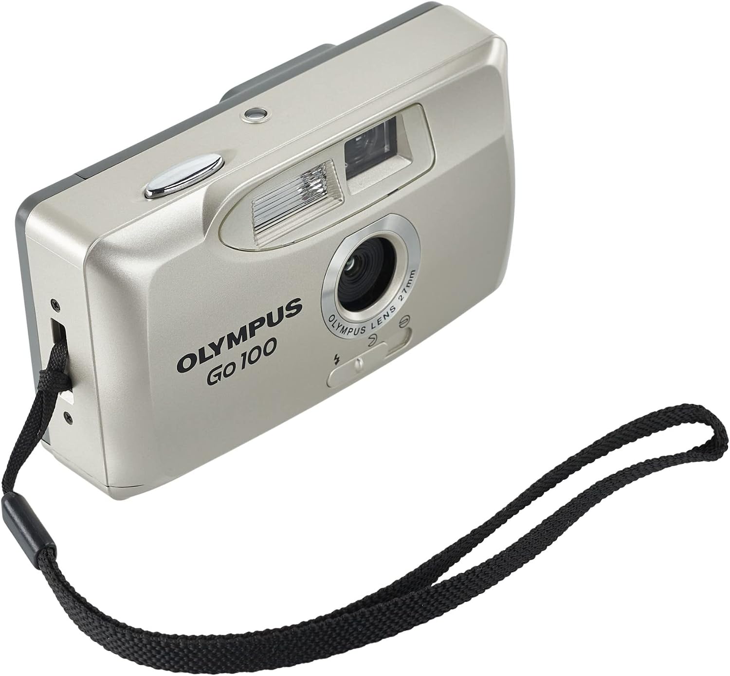 Olympus Go 100 Flash Motorized 35mm Film Camera – Compact Point & Shoot | Built-In Flash | Silver (Renewed)