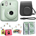 Fujifilm Instax Mini 12 Instant Camera Accessory Kit (Mint Green) with Instax Mini Film - Foil Pack (2 Pack), Instax Mini Accessory Kit, Rope Wrist Strap & Case