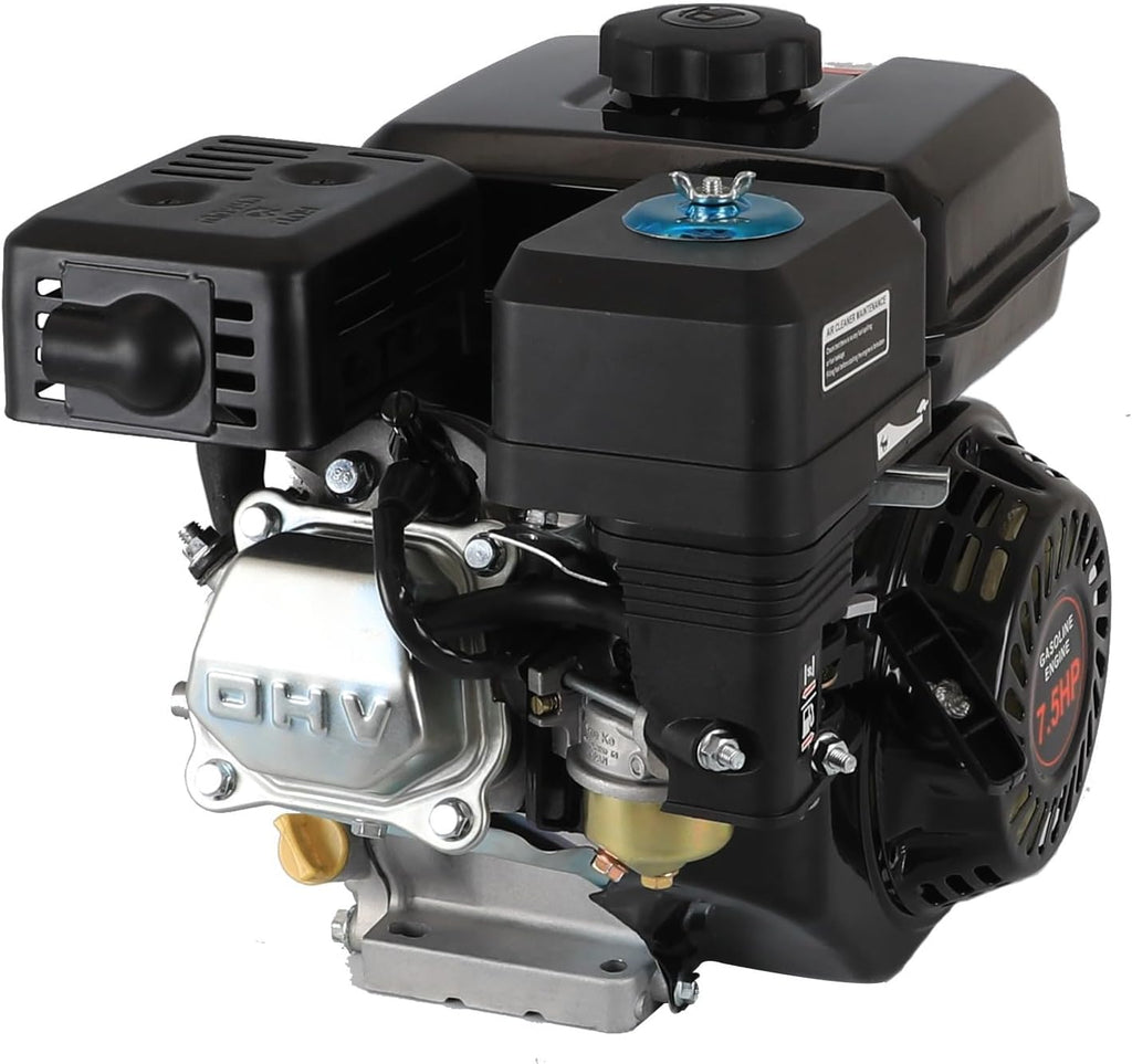 ZARKO 168F 7HP 210cc GX160 OHV Horizontal Shaft Gas Engine, 4-Stroke Recoil Start Motor for Go Kart Compressor Log Splitter Pressure Washer Water Pump Tiller Cultivator