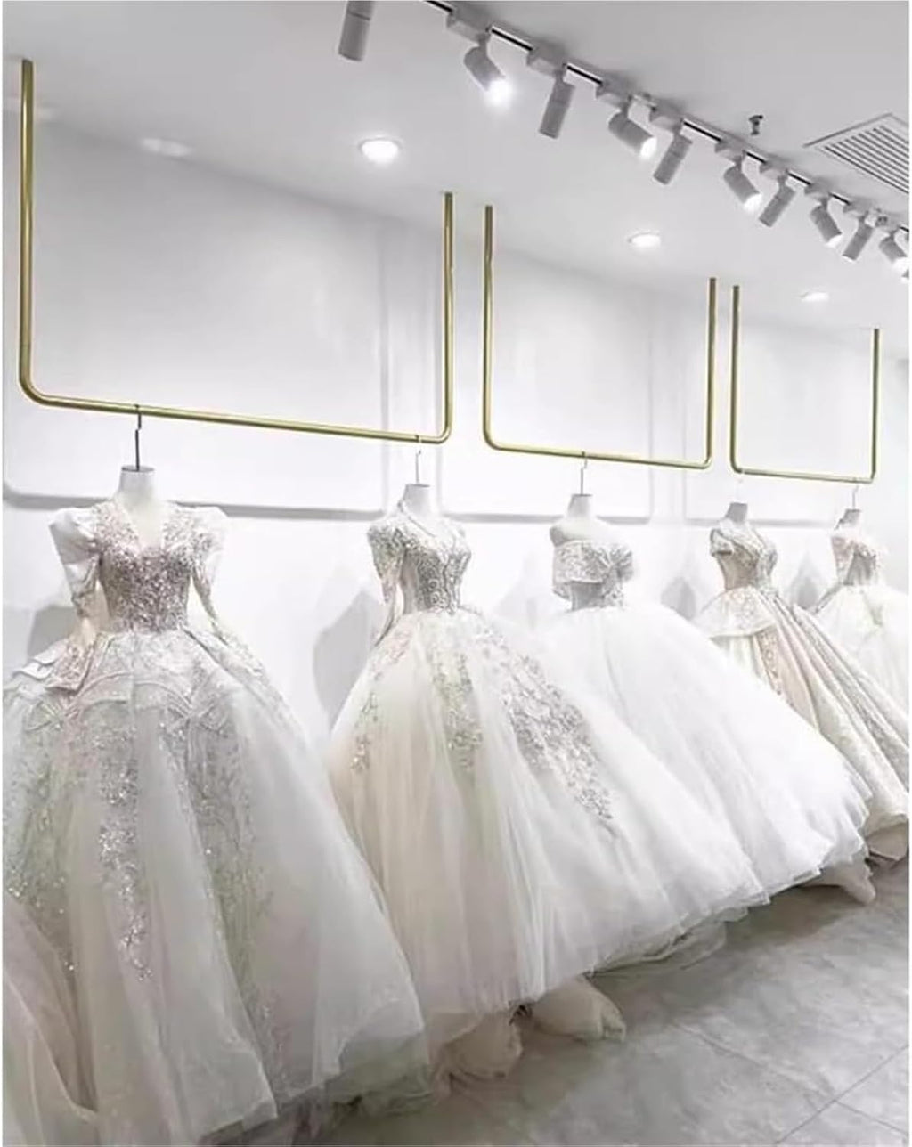 Closet Hanging Rod,Hanging Closet Rod, Wedding Dress Display Shelf Retail Store Garment Rack Ceiling Mount(100x80cm)