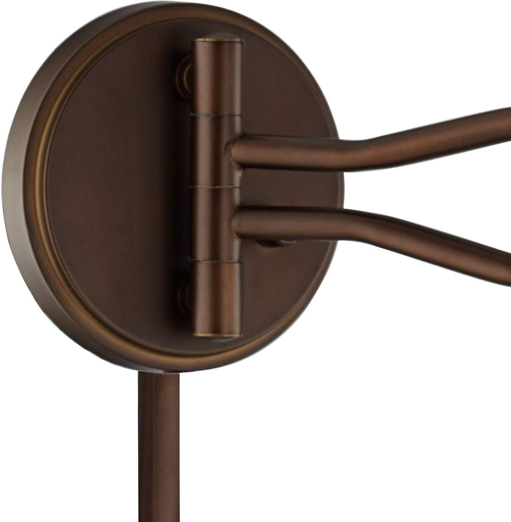 Franklin Iron Works Samuel Mica Shade Plug-in Swing Arm Wall Lamp with Cord Cover Set of 2