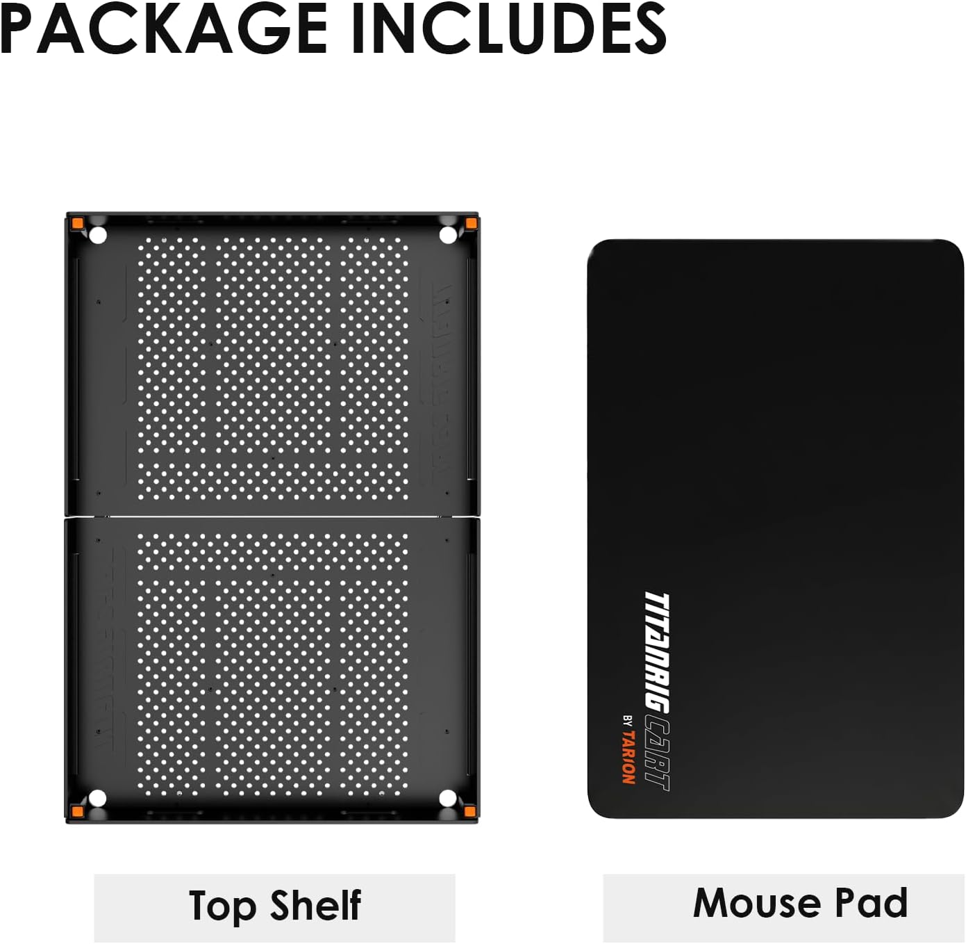 TARION Video Production Cart Accessories - Foldable Top Shelf Workstation with Mouse Pad- Upgraded with Wider Higher Laptop Platform for Titanrig Cart Base - Pro Top Shelf