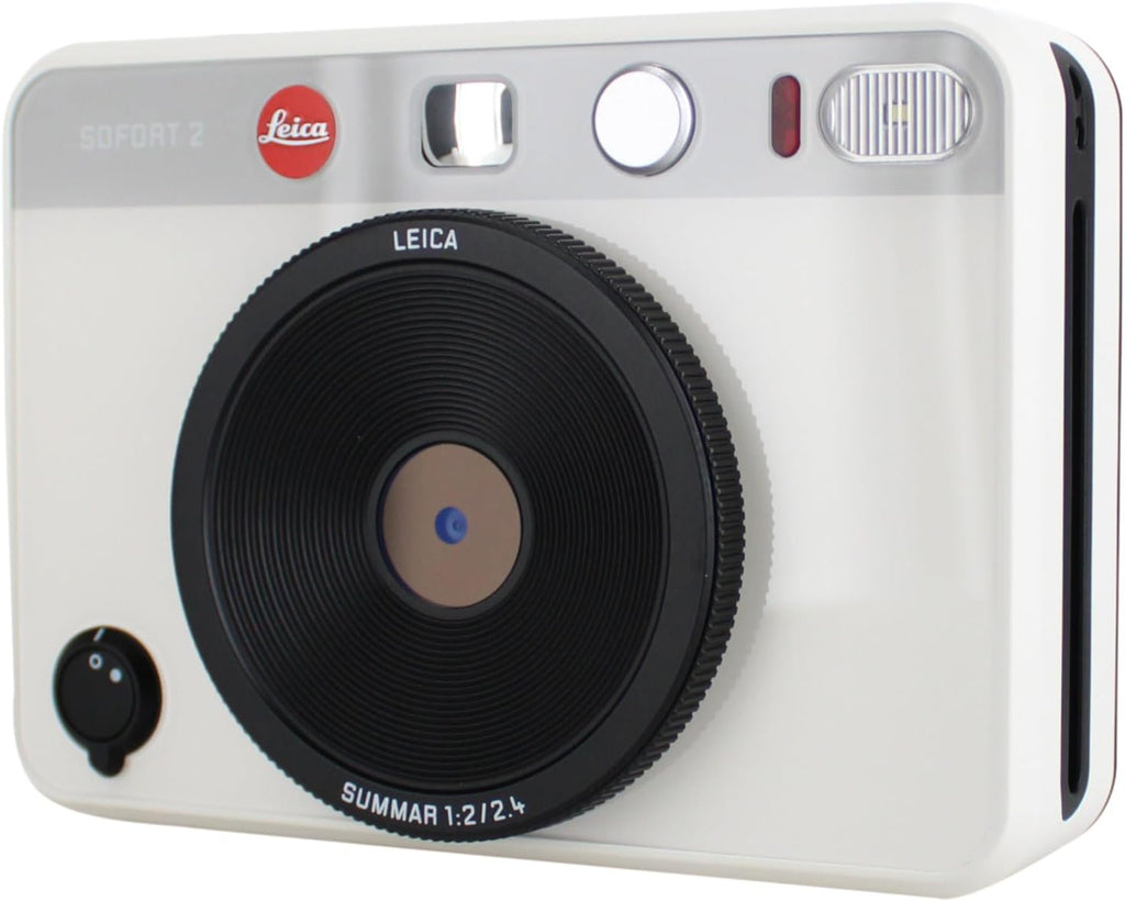 Leica Sofort 2 Hybrid Instant Photo Film and Digital Camera (White) (19188) with LCD Display Bundle with Fujifilm Instant Film 60 Sheets + 128 GB Memory Card + Bag + Cleaning Kit