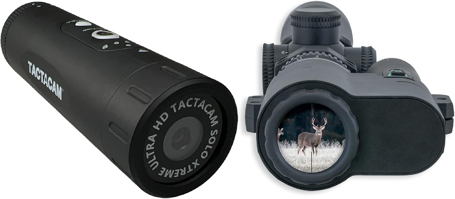 TACTACAM Solo Xtreme FTS Combo - Film Through Scope Mount - Action Cameras Plus Scope Mount Bundle - Film Your own Hunt