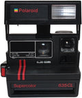 Polaroid 635 CL Supercolor Red Stripes Instant Film Camera – Vintage 600 Type Camera with Built-in Flash (Renewed)
