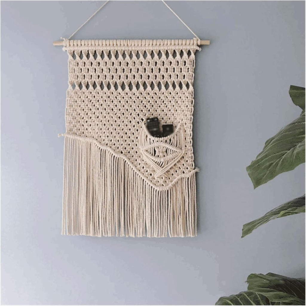 Tapestry Macrame Wall Hanging Tapestry Bohemian Crafts Home Bedroom Decoration Handwoven Tapestries (OneColor 50x70cm)