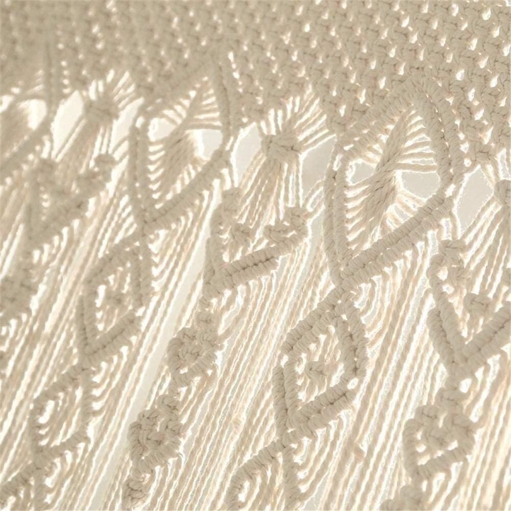 Modern Wall Decor Woven,Wall Hanging Art Tapestry, Macrame Wall Hanging Curtain Bohemian Cotton Handmade Home Decor Beaded Wall Art for Home
