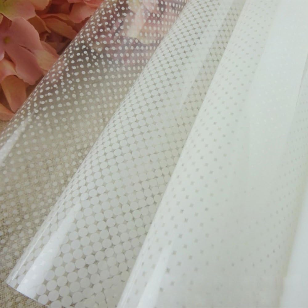 HOHOFILM 5ft by 100ft Roll Semi-Privacy One Way Gradient Window Film White Dot Glass Tint Door Glass Decoration Stickers Self-Adhesive Decoration Film