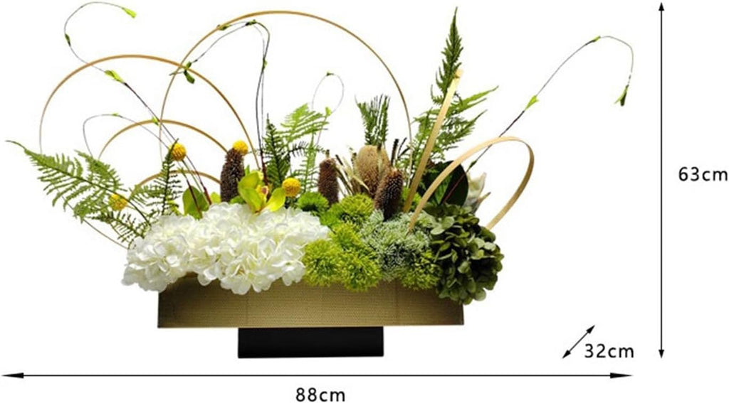 Faux Plants Simulation Dried Flower Bouquet Metal Florist Flower Arrangement Hotel Lobby Table Flower Simulation Floral Art Entryway Decoration Spring Summer Decoration