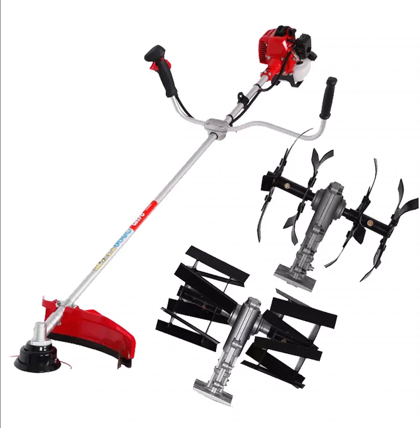 58cc brushcutter 2stroke 3 in 1 Trimmer Cultivator Grass Cutting Chainsaw Tiller Gas Mower