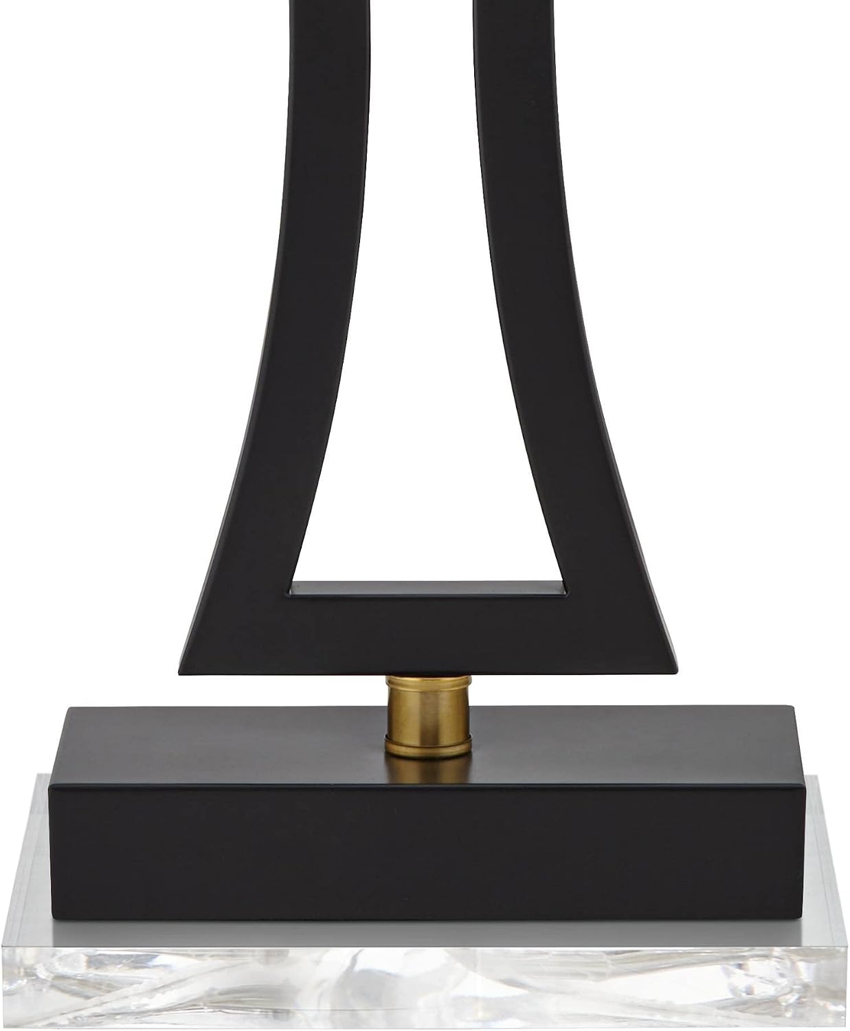 360 Lighting Roxie Modern Table Lamps with Clear Acrylic Risers USB Charging Port 31' Tall Set of 2 Black Off-White Rectangular Fabric Shade Decor for Bedroom Living Room Bedside Nightstand