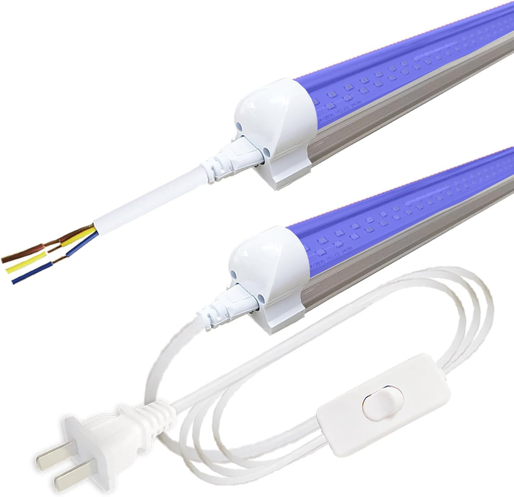 Linkable 4Ft Black Light Bulb 24Pack, LED 40W Integrated T8 Blacklight Bar Fixture, UVA 395NM 400NM for Fluorescent Tapestry Poster Body Paint Glow Party