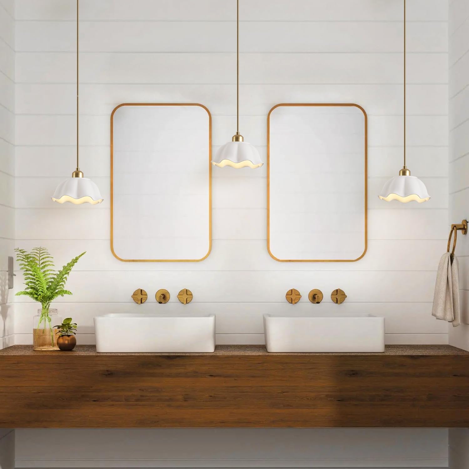 Ceramic Pendant Light Set of 2 with Retro White Dome Lampshade Modern Ceiling Hanging Lamp Adjustable Nordic Mid Century Pendant Light for Kitchen Island Bedroom Restaurant