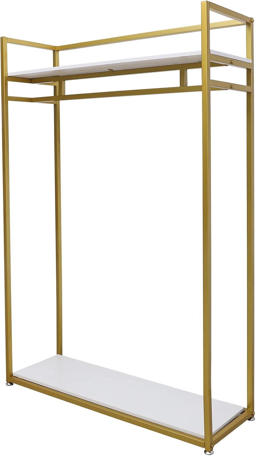 YIYIBYUS Gold Clothes Rack Metal,Clothes Rack Metal Freestanding Garment Rack Clothes Display Storage Stand