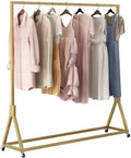 Garment Rack Heavy Duty Clothing Rack for Hanging Clothes Gold Metal Clothes Rail On Wheels Clothing Store Display Rack Easy to Assemble Coat Rack for Bedroom and Living Room