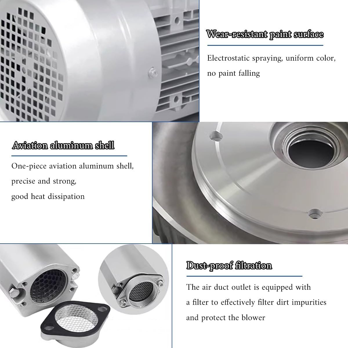 High Pressure Regenerative Blower, Industrial Vortex Ring Blower with Double Impeller, 110V 700W Turbine Blower for Fish Pond Aeration