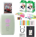 FUJIFILM INSTAX Mini Link 3 Smartphone Printer | Sage Green Bundled with INSTAX Mini Instant Film | 40 Exposures + Instax Mini Album, Borders, Stickers & Clips + Microfiber Cleaning Cloth (5 Items)
