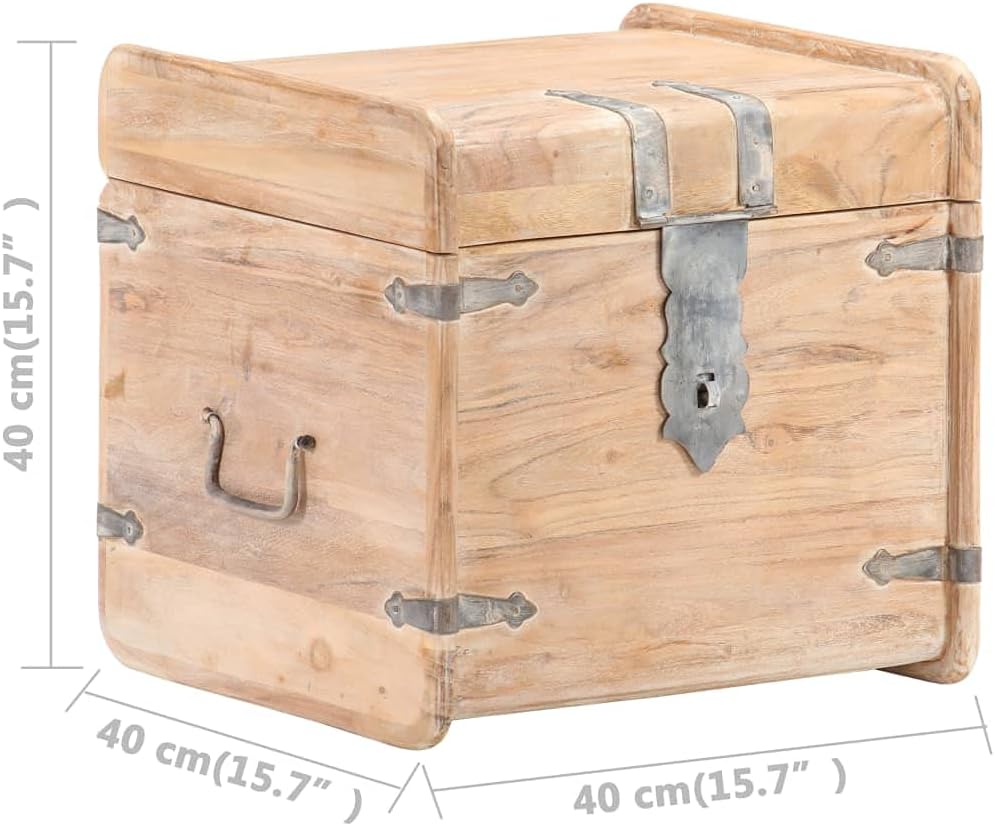 vidaXL White Solid Acacia Wood Chest in White