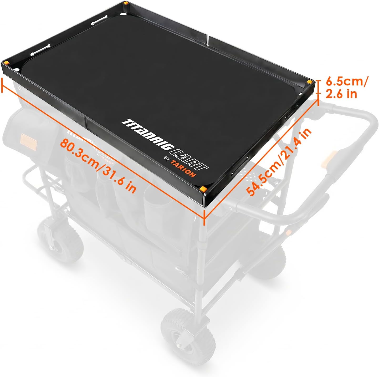 TARION Video Production Cart Accessories - Foldable Top Shelf Workstation with Mouse Pad- Upgraded with Wider Higher Laptop Platform for Titanrig Cart Base - Pro Top Shelf