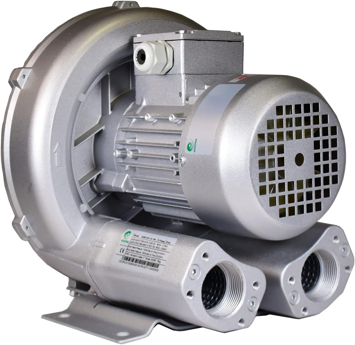 2 Hp Regenerative Blower 220V-480V 3Phase, 102CFM, 88' H2O Press. Goorui-USA GHBH 1D7 34 1R4