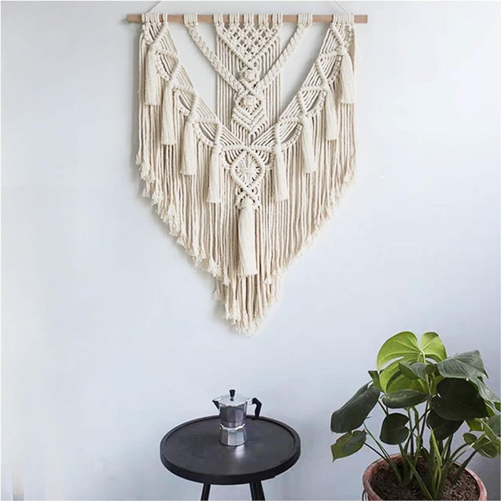 Woven wall hanging, Wall Tapestry Macrame Wall Hanging Large Boho Decor Cotton Woven Macrame Wall Hanging for Wedding Decoration Handmade with Tassel