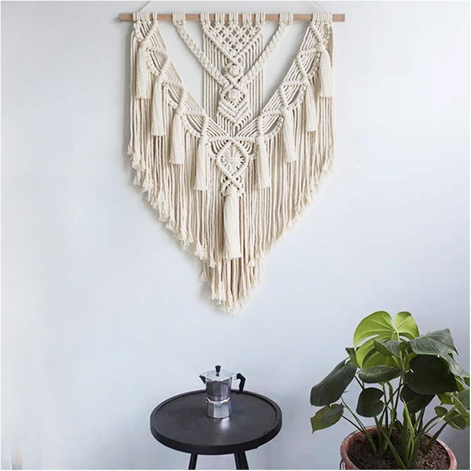 Woven wall hanging, Wall Tapestry Macrame Wall Hanging Large Boho Decor Cotton Woven Macrame Wall Hanging for Wedding Decoration Handmade with Tassel