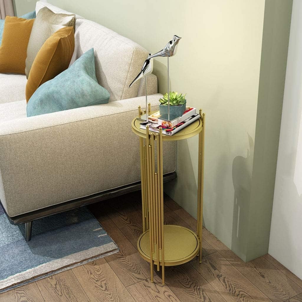 2 Tier Plant Stand with Gold Metal Frame for Indoor Home Office Balcony Living Room Decoration,Gold-1 Set