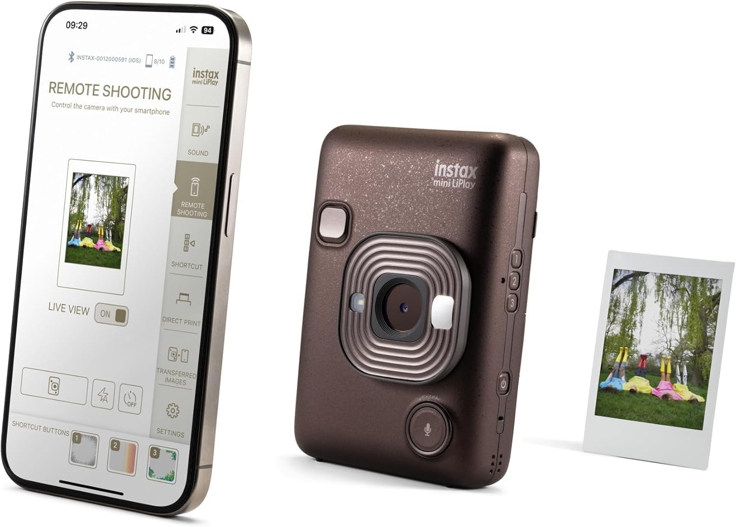 Fujifilm Mini LiPlay Hybrid Instant Camera with Mini Film (Deep Bronze, w/ 40 Film Sheets)
