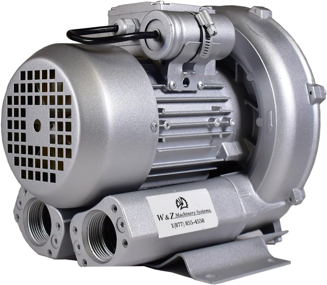 0.67 Hp Industrial Regenerative Blower 220V/1Phase, 57CFM, 56' H2O Press. Goorui-USA GHBH 0D5 12 1R2