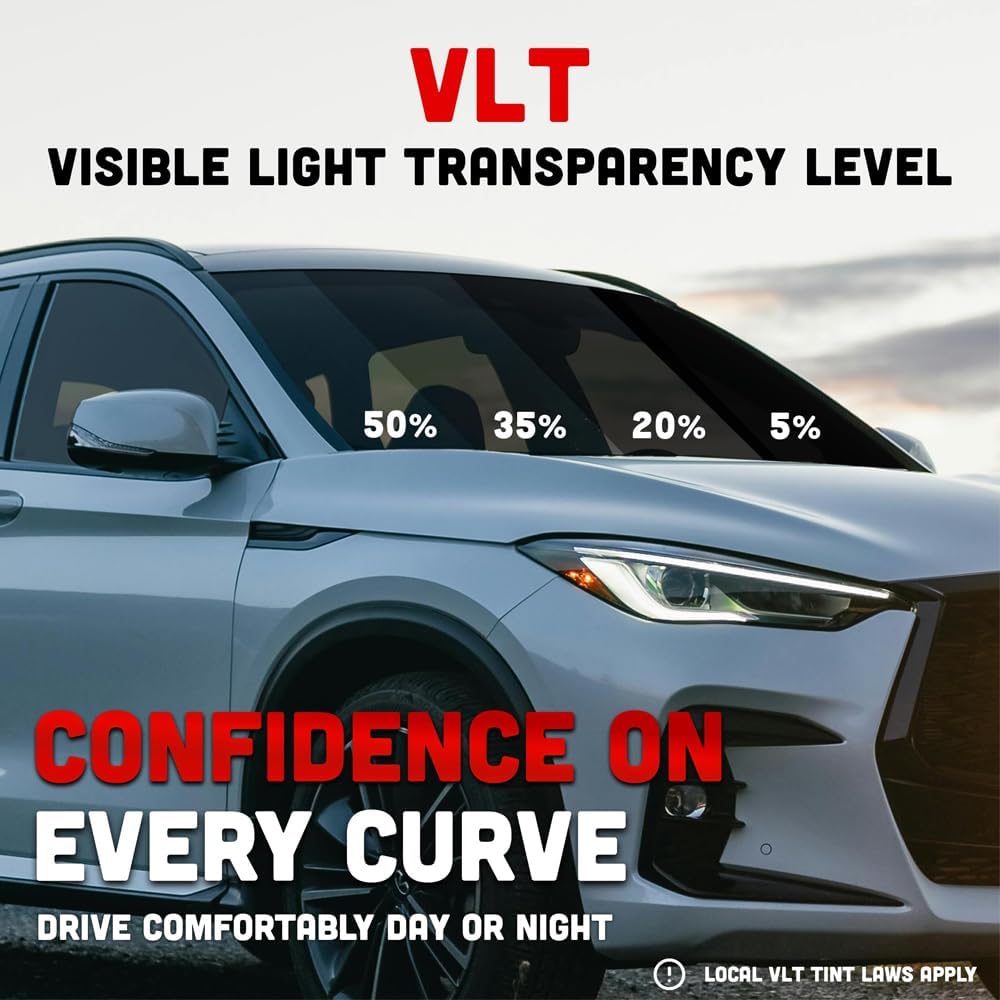 United Universal Black Window Tint Film 20' x 100', 3 Rolls - 35% VLT 1Ply Dyed PET Car Tint Roll, Deep Black Privacy Film with 99% UV Block, Heat & Glare Control for Car, Truck, SUV & Home