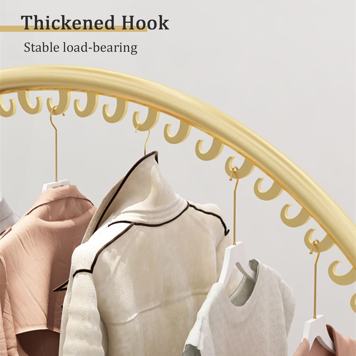 C-Shape Clothing Rack Freestanding Metal Display Rack, Clothes Rack Garment Rack for Hanging Clothes, Closet Organizers for Clothes Store Bedroom Cloakroom,Gold,H 130cm/51.2″