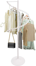 Rotating Clothing Rack 360° Spiral Clothing Rack Floor Standing Spiral Rotating Garment Racks Retail Clothes Display Stand for Bedrooms, Laundry Rooms, Retail Stores (5.91ft, White)