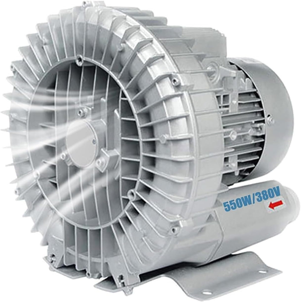 High-Pressure 480V Vortex Ring Blower - 550W Three-Phase Regenerative Blower for Industrial Construction, Textile Manufacturing & Fish Pond Aeration
