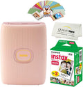 Fujifilm Instax Mini Link 2 Smartphone Printer Plus Instax Mini Films 20 Pack. Plus Stickers. Bonus All-Purpose Microfiber Cloth -Soft Pink…
