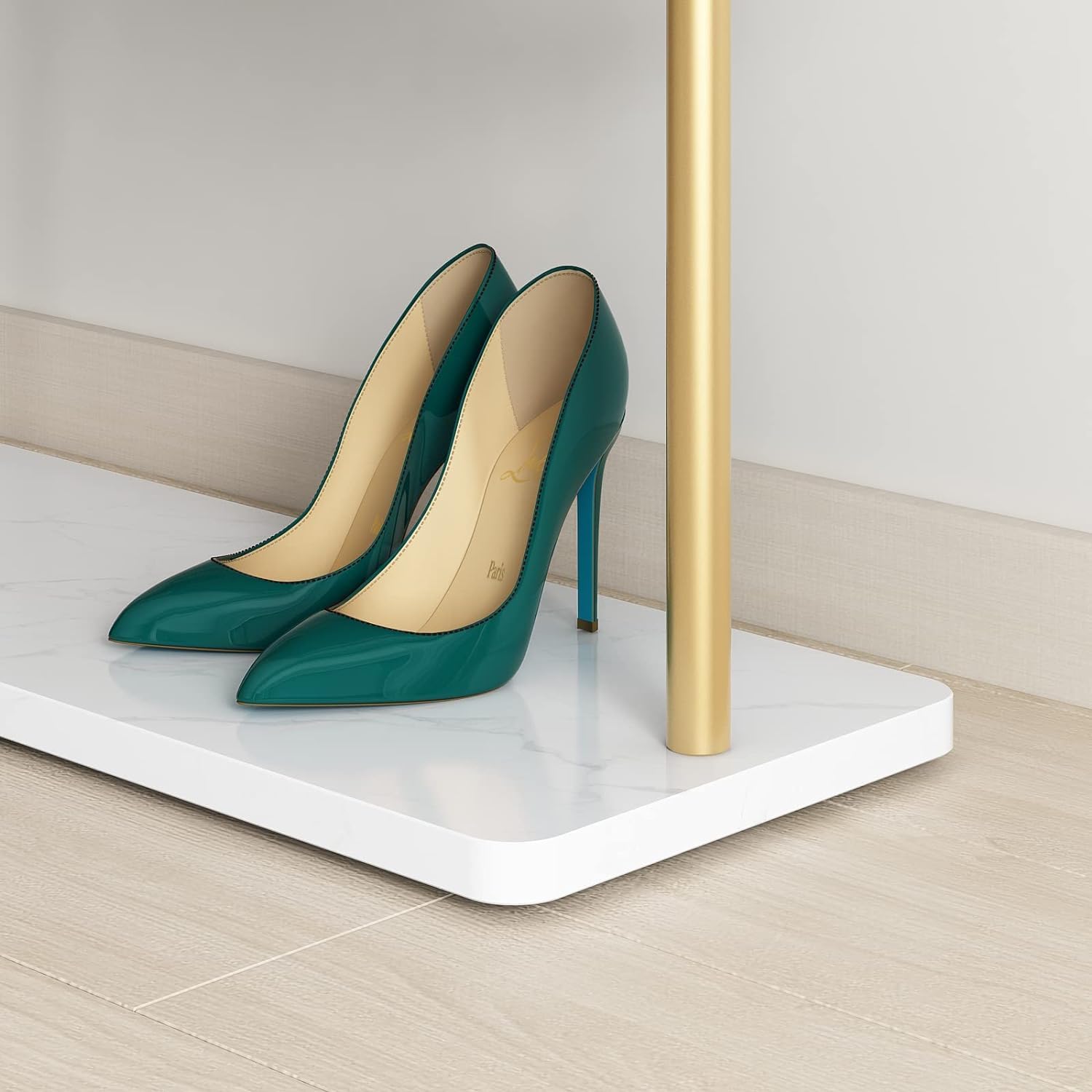 Coat Rack Freestanding Coat Stand Rack Coat Tree Iron Coat Rack with Marble Base Free-Standing Garment Rack for Hanging Clothes Coat Rack Clothes Rack Clothing (Gold+white 80*30*175cm)