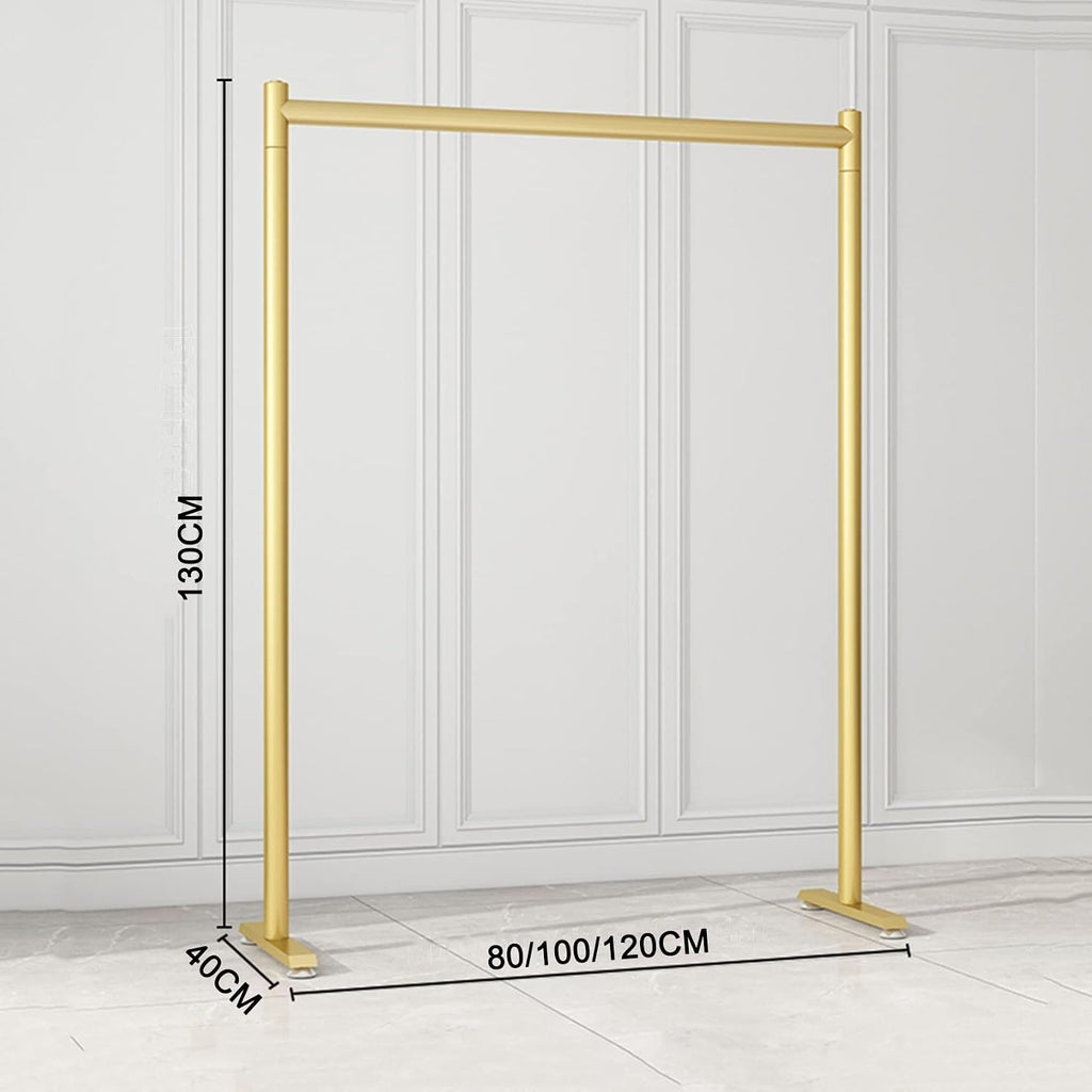 Clothing Rack Metal Heavy Duty Garment Rail Standing Garment Rack for Hanging Clothes Retail Display Rack Hanging Clothes Rail for Entryway and Bed Room(Gold-80x40x130cm)