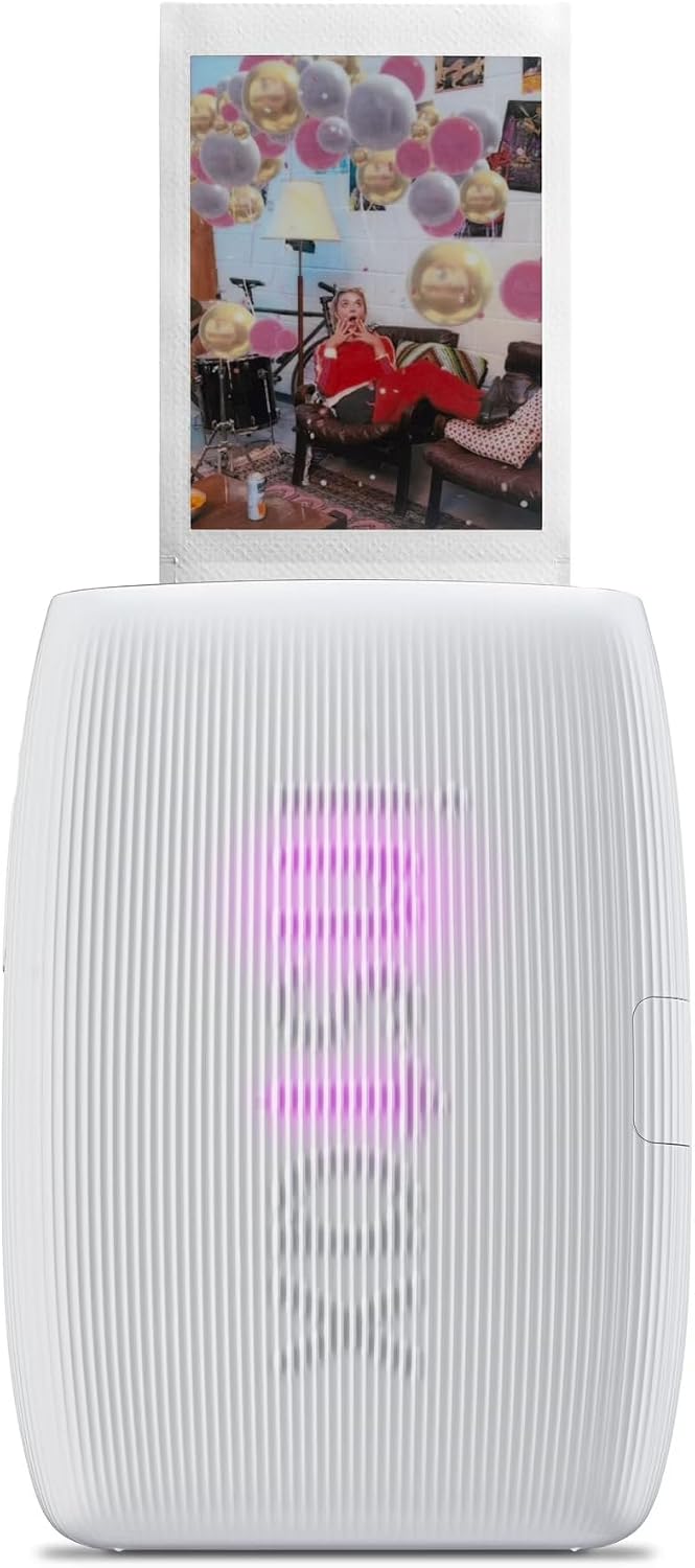 Fujifilm Instax Mini Link 3 Wireless Smartphone Photo Printer (Clay White) w/Mini Instant Film (20 Sheets) + Decorative Sticker Frames + Mini Desk Frame & Hang Clips -Bundle