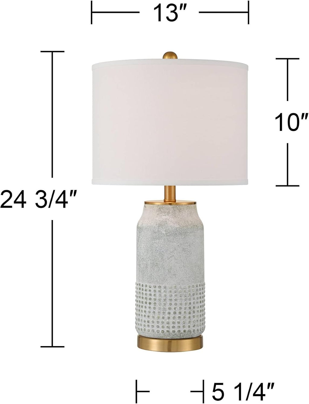 360 Lighting Holly 24 3/4' High Modern 3-Way Table Lamps Set of 2 Gold and Gray Finish Ceramic Fabric White Shade Living Room Bedroom Bedside Nightstand House Office Home Reading Kitchen Entryway