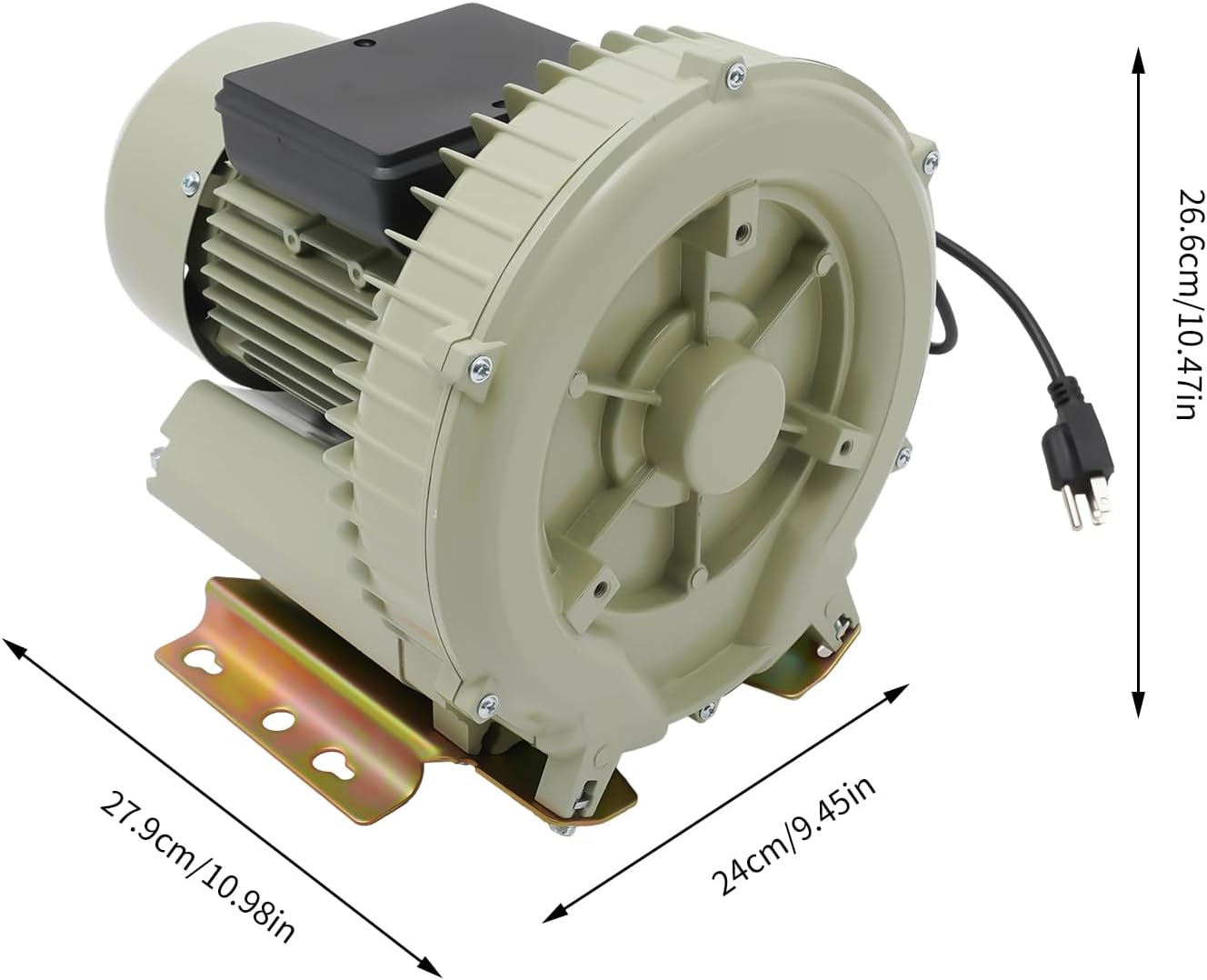 Futchoy Air Pump Blower, 110V 370W High Pressure Industrial Air Pump Blower with High Efficiency Saving Electricity, for Aquarium Pond Fish Tank