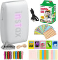 Fujifilm Instax Mini Link 3 Wireless Smartphone Photo Printer (Clay White) w/Mini Instant Film (20 Sheets) + Decorative Sticker Frames + Mini Desk Frame & Hang Clips -Bundle