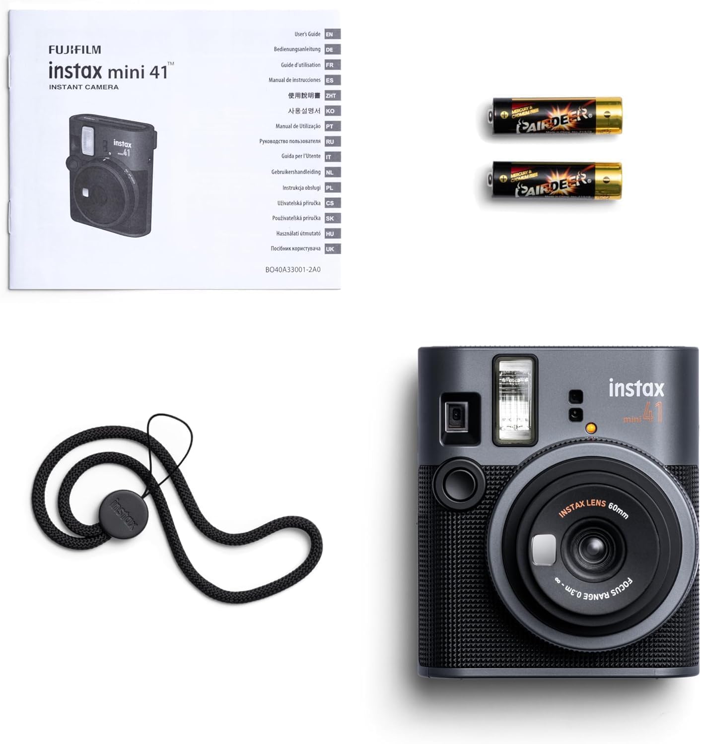 Fujifilm Instax Mini 41 Instant Film Camera with Sunshine Photo Bundle.., (Camera + 2 Twin Pack)