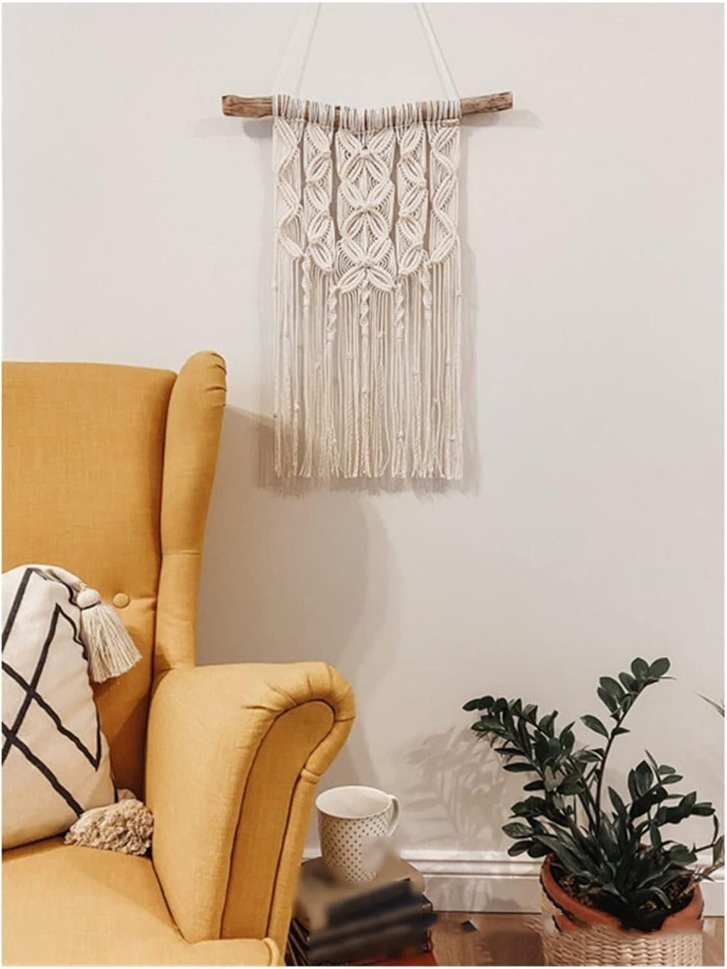 Tapestry Macrame Wall Hanging Woven Tapestry Handmade Bohemian Art for Livingroom Bedroom Backdrop Room Home Decor (A 35x65cm)