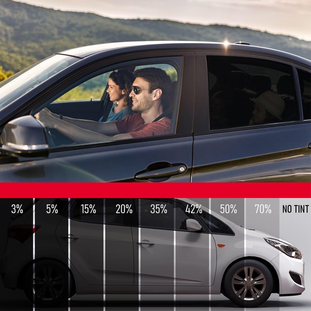 United Universal Black Window Tint Film 20' x 100', 3 Rolls - 20% VLT 1Ply Dyed PET Car Tint Roll, Deep Black Privacy Film with 99% UV Block, Heat & Glare Control for Car, Truck, SUV & Home