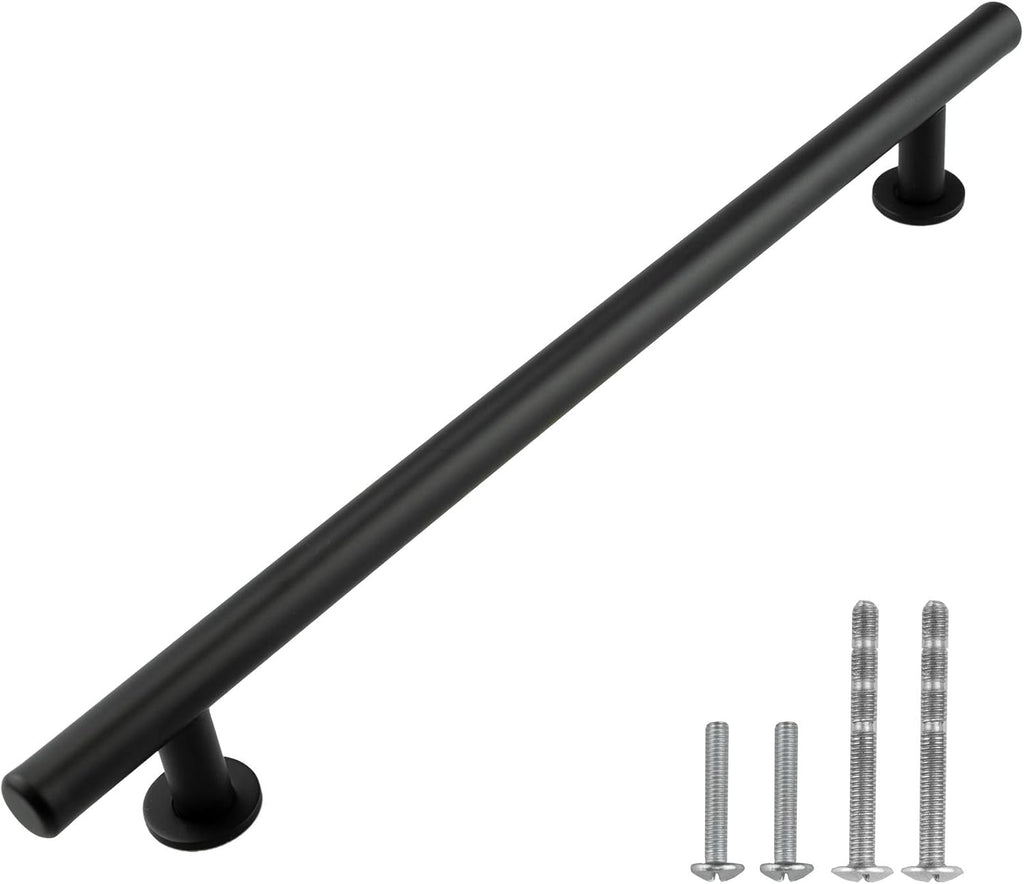 Modket Euroline Series Matte Black T Bar Pull Handle — 8-7/8' (224mm) Hole Centers, 11' Overall Length — 20 Pack Modern Kitchen Cabinet Door Drawer Hardware/Dresser