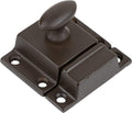 Small Heavy Duty Oil Rubbed Bronze Cabinet Door Latch - 1-3/4' × 1-3/4' - Spring Loaded Cupboard Door Latch with Oval Turn - Vintage Cabinet Hardware | UA-101-LOB (4)